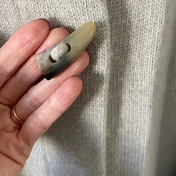 lauren Ralph Lauren Merino Wool Angora gRAY Cardigan Coatigan Scarf 3X - Picture 5 of 8